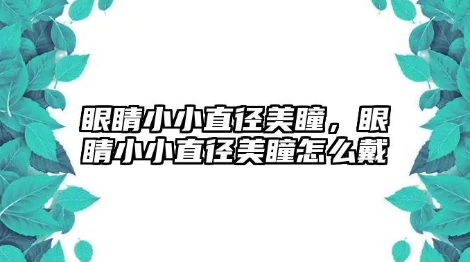 眼睛小小直徑美瞳，眼睛小小直徑美瞳怎么戴