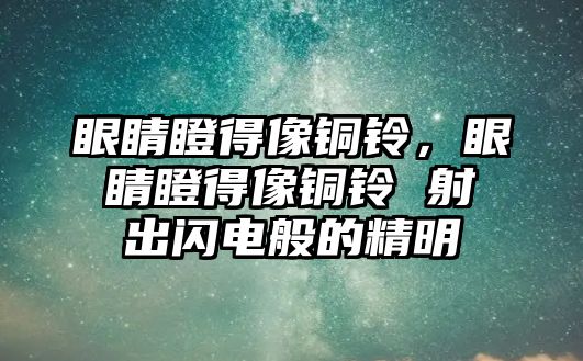 眼睛瞪得像銅鈴，眼睛瞪得像銅鈴 射出閃電般的精明