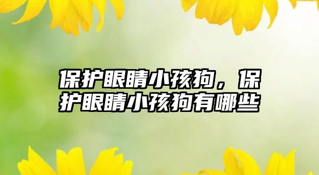 保護眼睛小孩狗，保護眼睛小孩狗有哪些