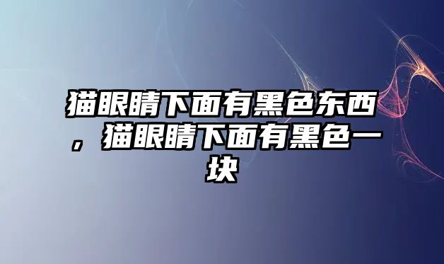 貓眼睛下面有黑色東西，貓眼睛下面有黑色一塊