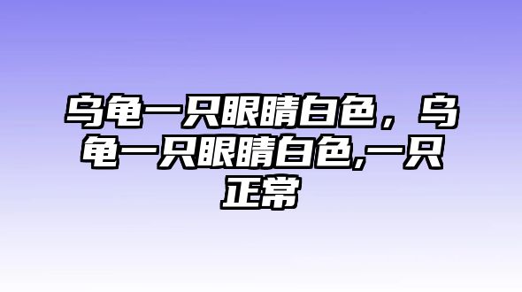 烏龜一只眼睛白色，烏龜一只眼睛白色,一只正常